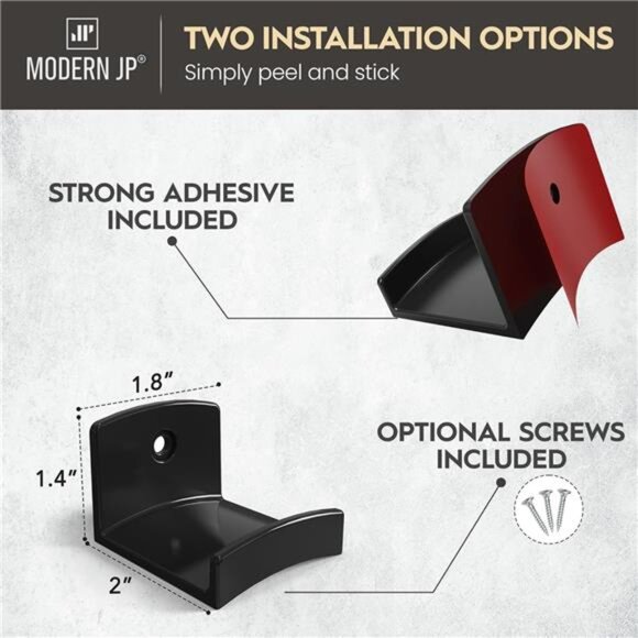 Adhesive Hat Hooks for Wall (6-Pack) - Cowboy Hat Rack, Wide Brim Hat - Picture 3 of 14